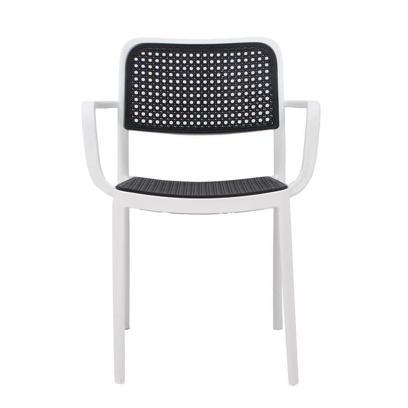 Nordic Ratan Chair Modern Hotel Banquet Living Room Wooden Black Cafe Dining Chair Armrest