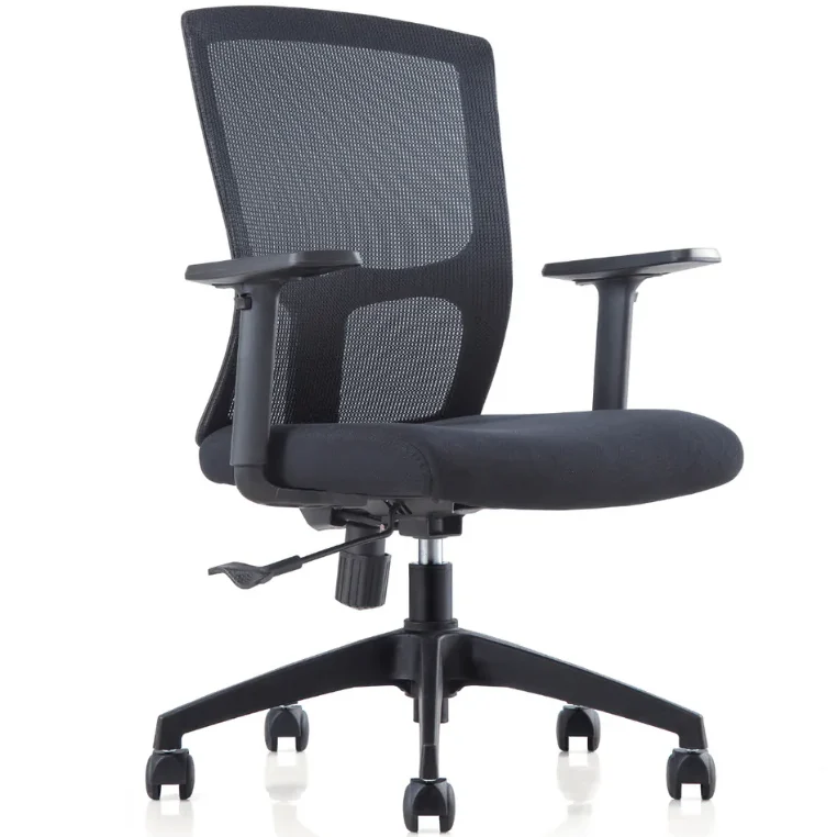 Medium Back Swivel Office Chair - Black
