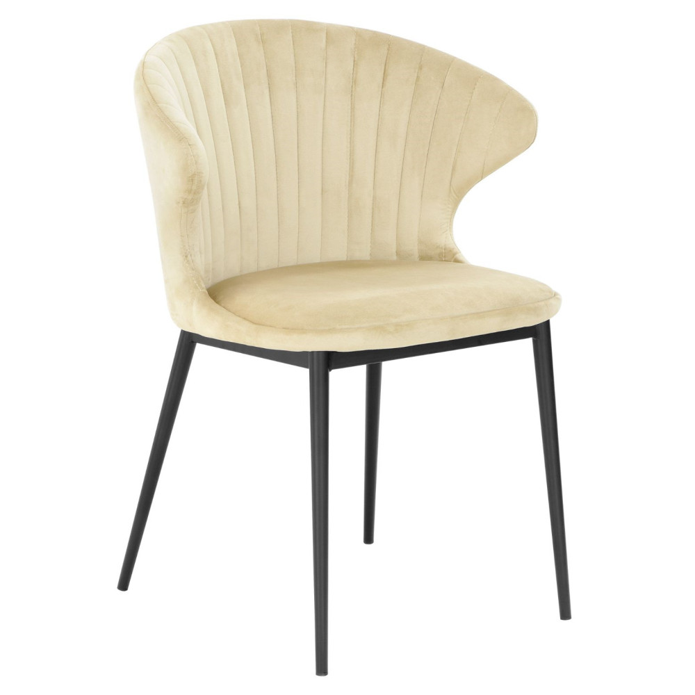 Velvet Dining Chairs with Black Powdered Coated Metal Legs