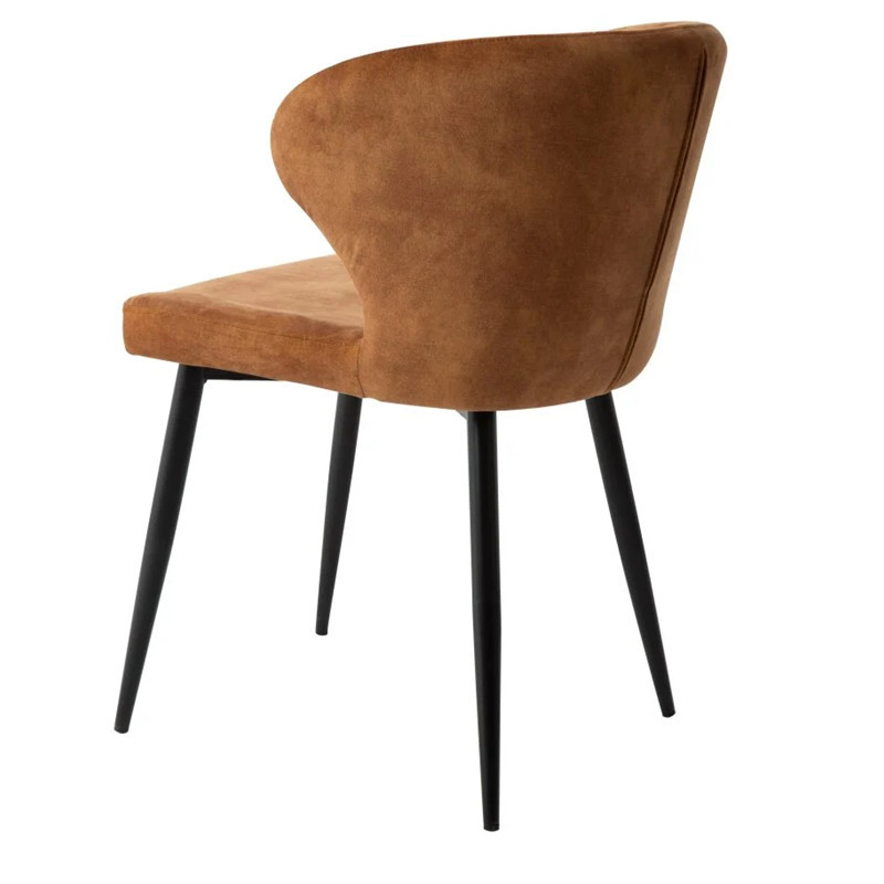 Velvet Dining Chairs with Black Powdered Coated Metal Legs