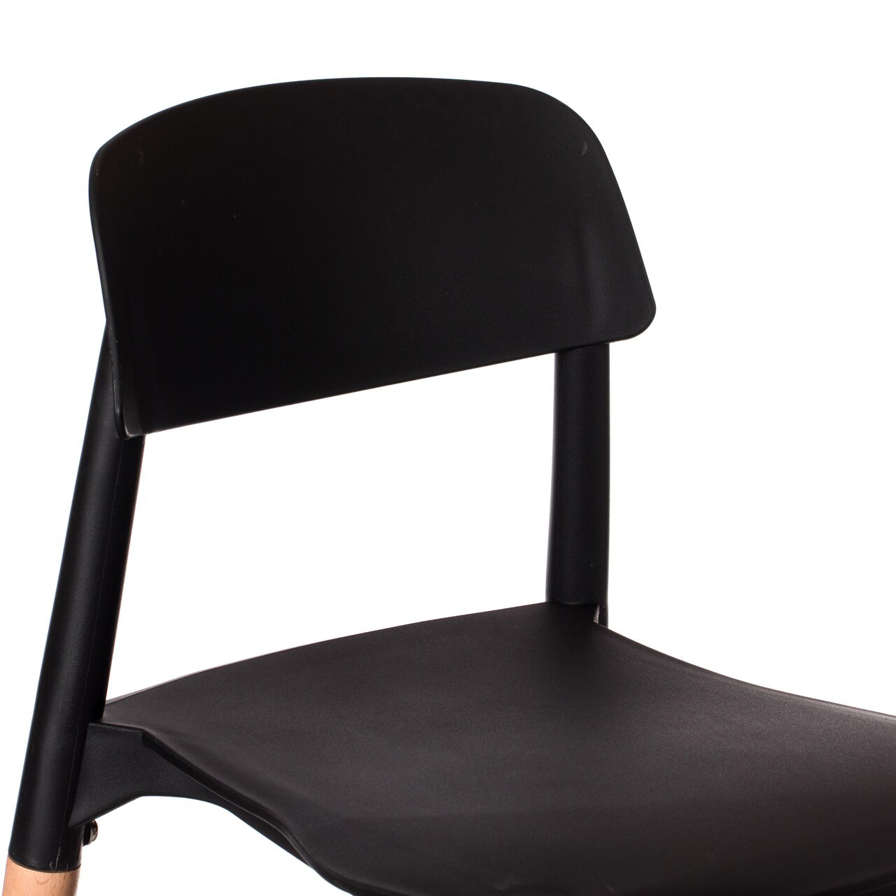 Modern Plastic Chair Open Back with Wood Legs