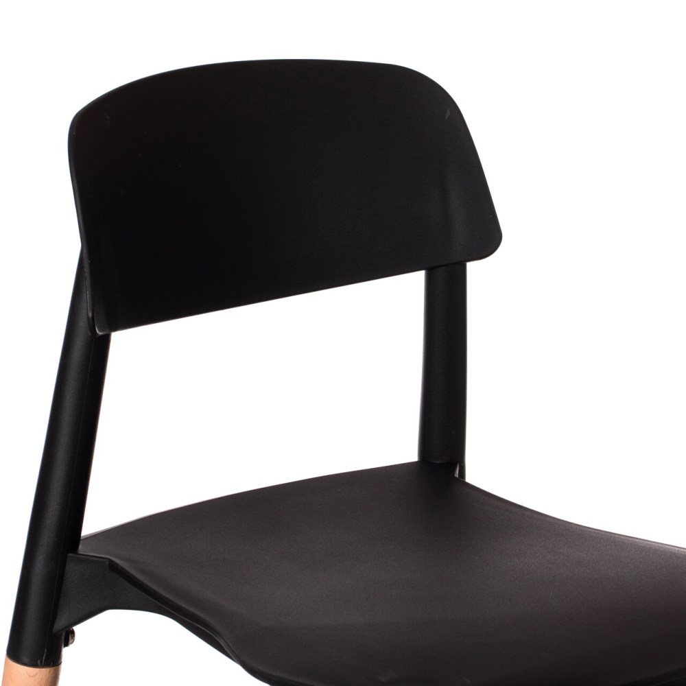 Modern Plastic Chair Open Back with Wood Legs