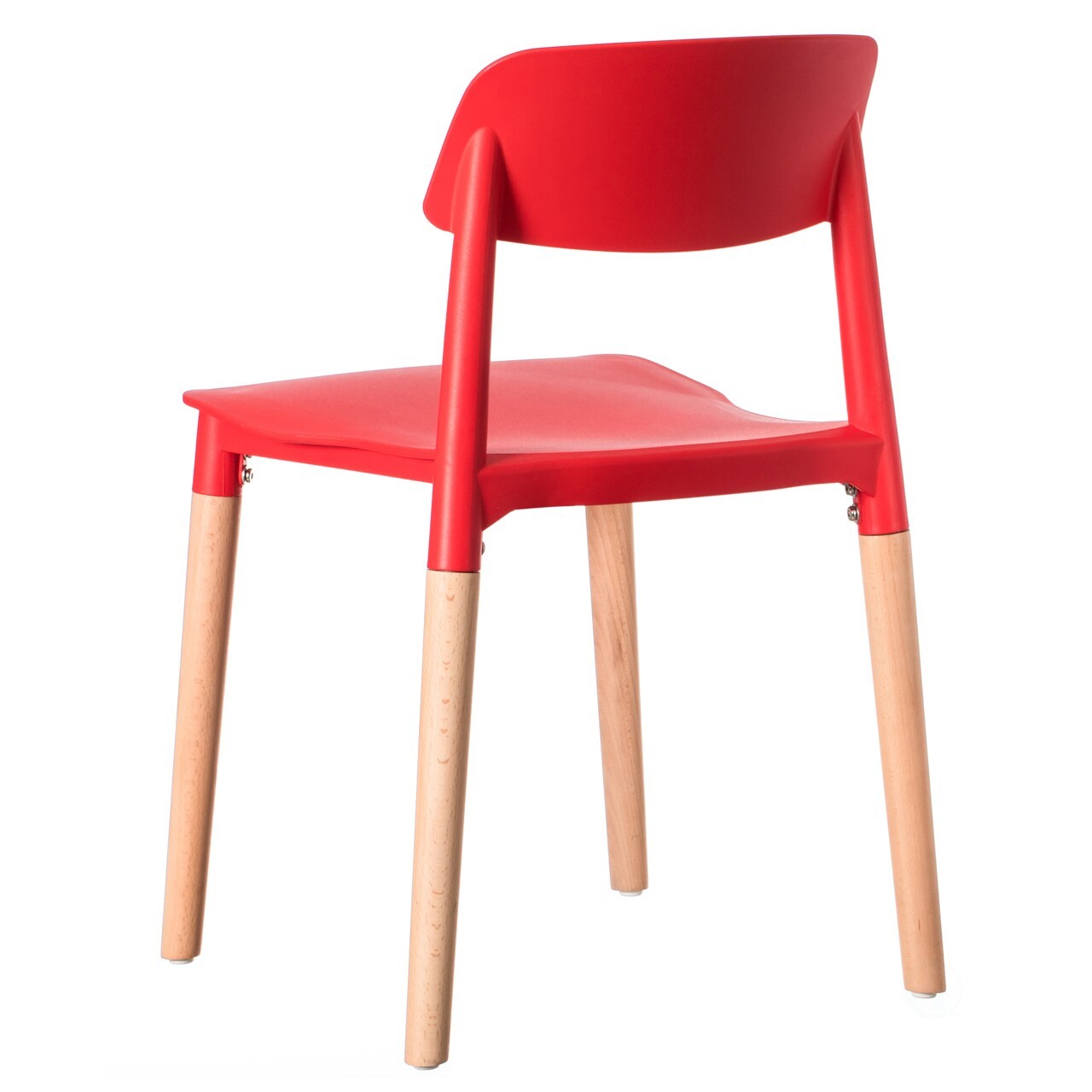 Modern Plastic Chair Open Back with Wood Legs