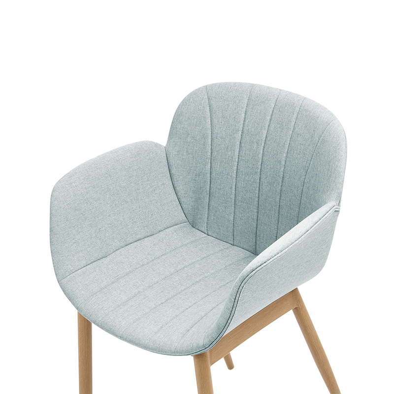 Dining Room Chairs Fabric Cover with Armrests Metal Legs Retro