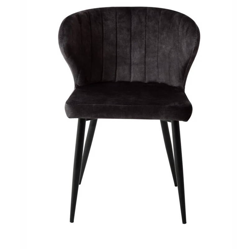 Velvet Dining Chairs with Black Powdered Coated Metal Legs