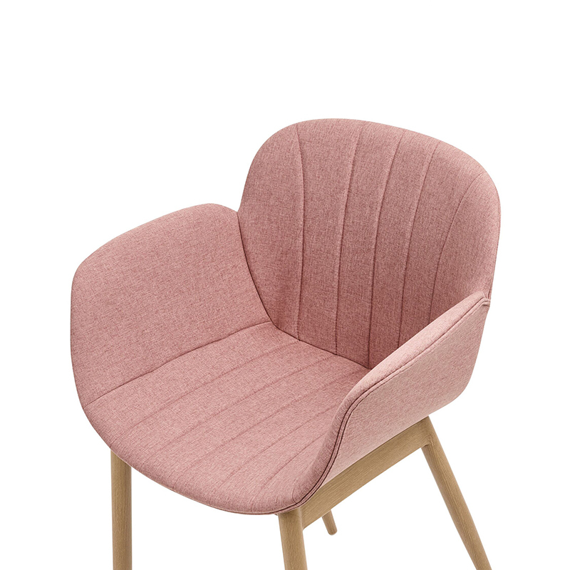 Dining Room Chairs Fabric Cover with Armrests Metal Legs Retro
