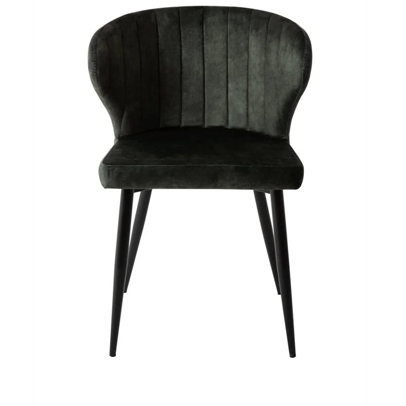 Velvet Dining Chairs with Black Powdered Coated Metal Legs