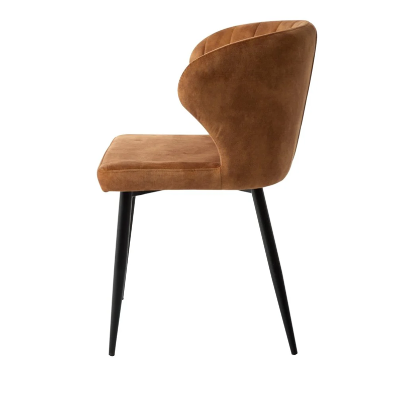 Velvet Dining Chairs with Black Powdered Coated Metal Legs