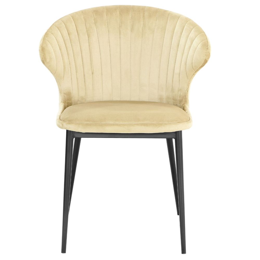 Velvet Dining Chairs with Black Powdered Coated Metal Legs