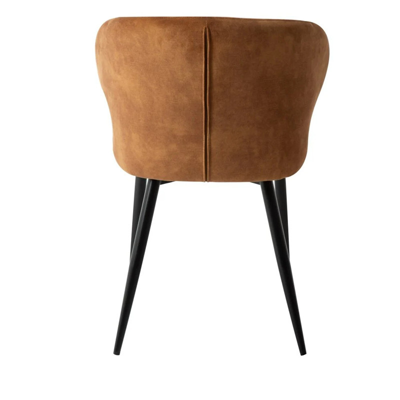 Velvet Dining Chairs with Black Powdered Coated Metal Legs