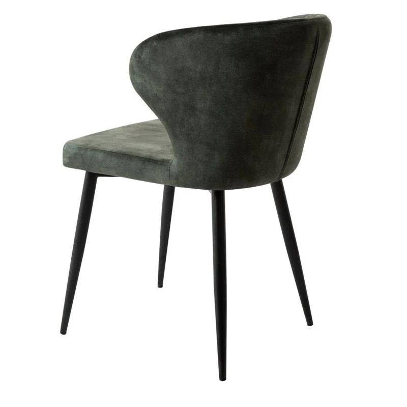 Velvet Dining Chairs with Black Powdered Coated Metal Legs