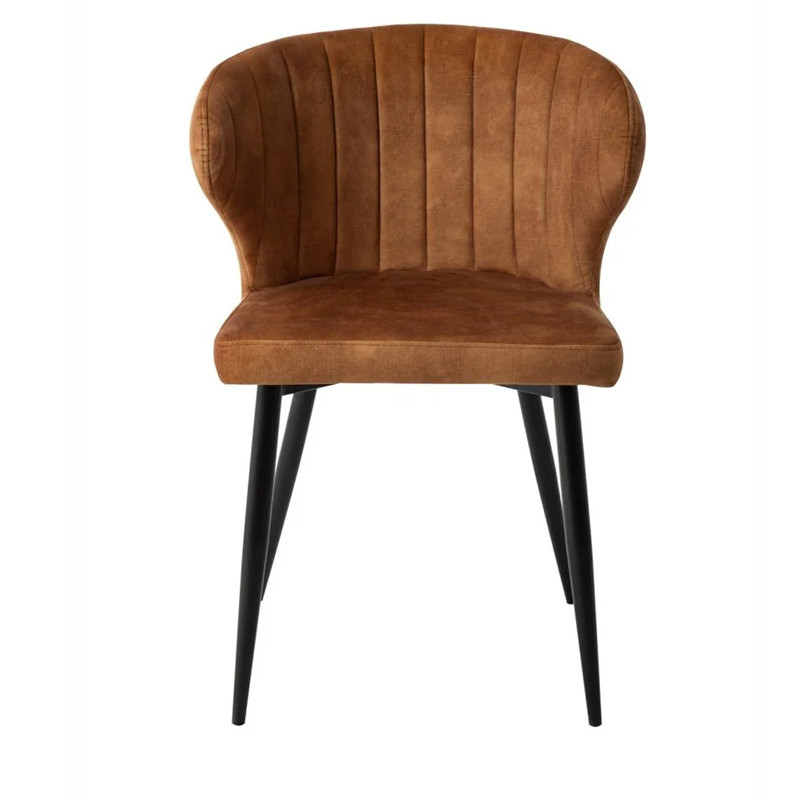 Velvet Dining Chairs with Black Powdered Coated Metal Legs
