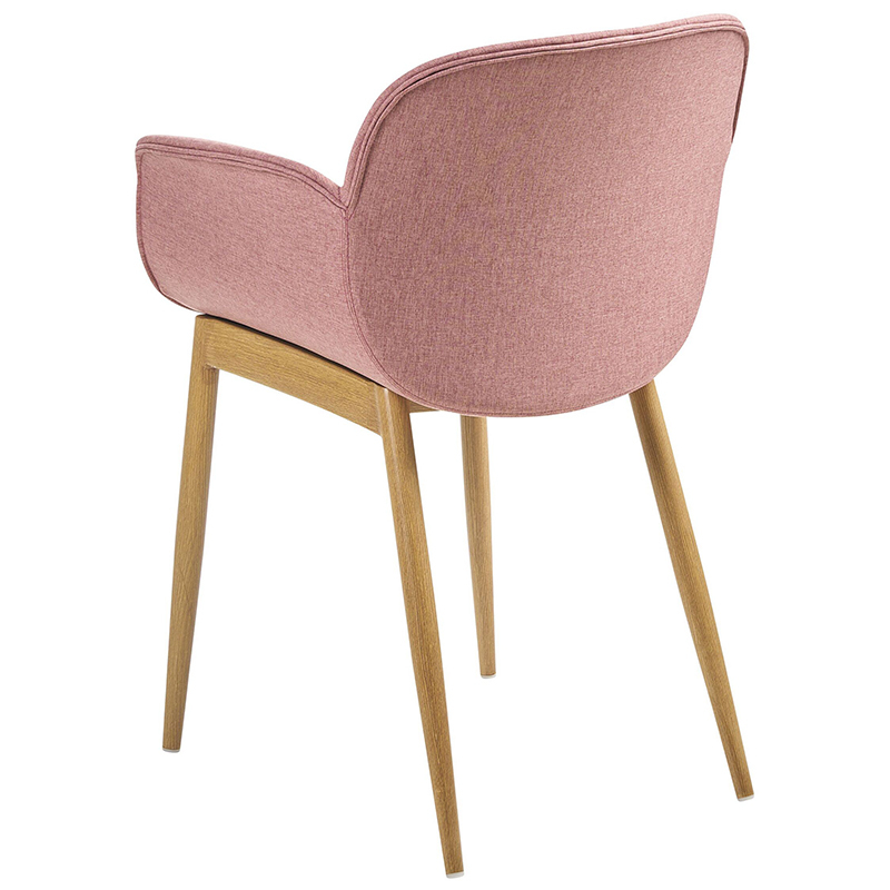 Dining Room Chairs Fabric Cover with Armrests Metal Legs Retro