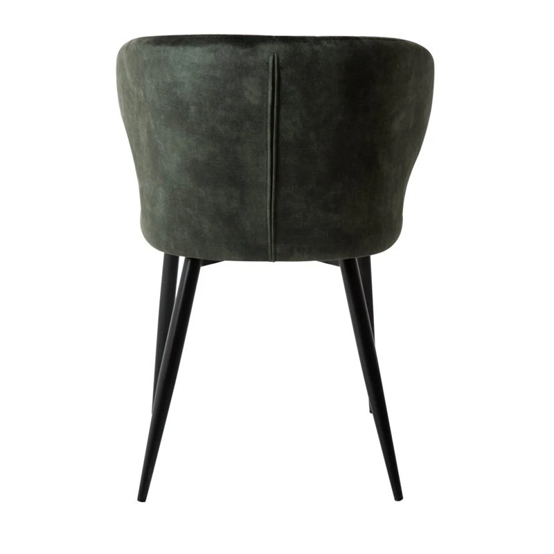 Velvet Dining Chairs with Black Powdered Coated Metal Legs