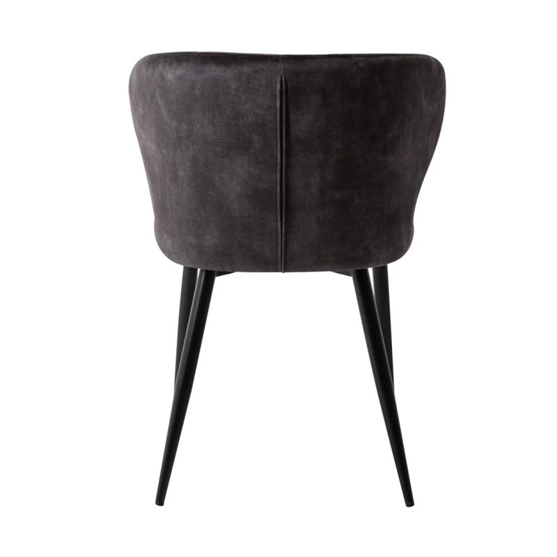 Velvet Dining Chairs with Black Powdered Coated Metal Legs