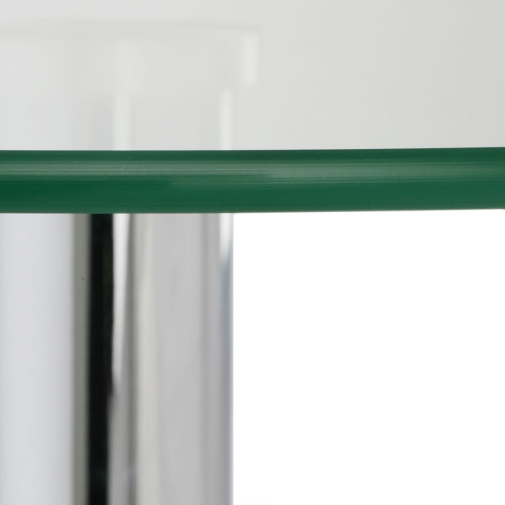 Bistro Table Round In Clear Glass Top With Chrome