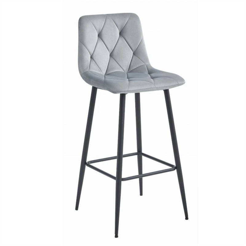 Bar stool velvet with black legs