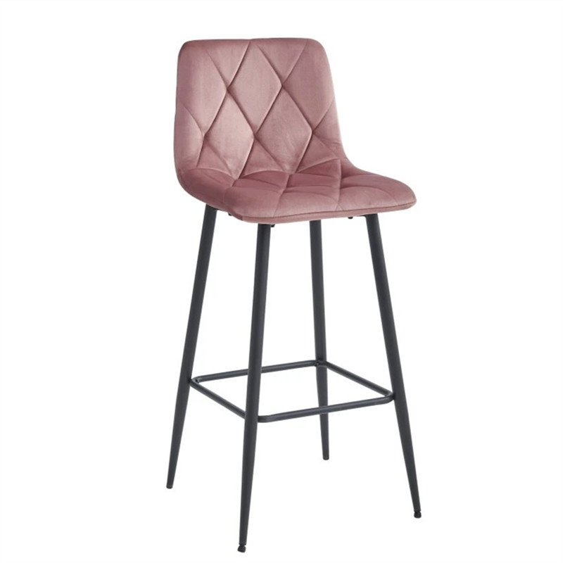 Bar stool velvet with black legs