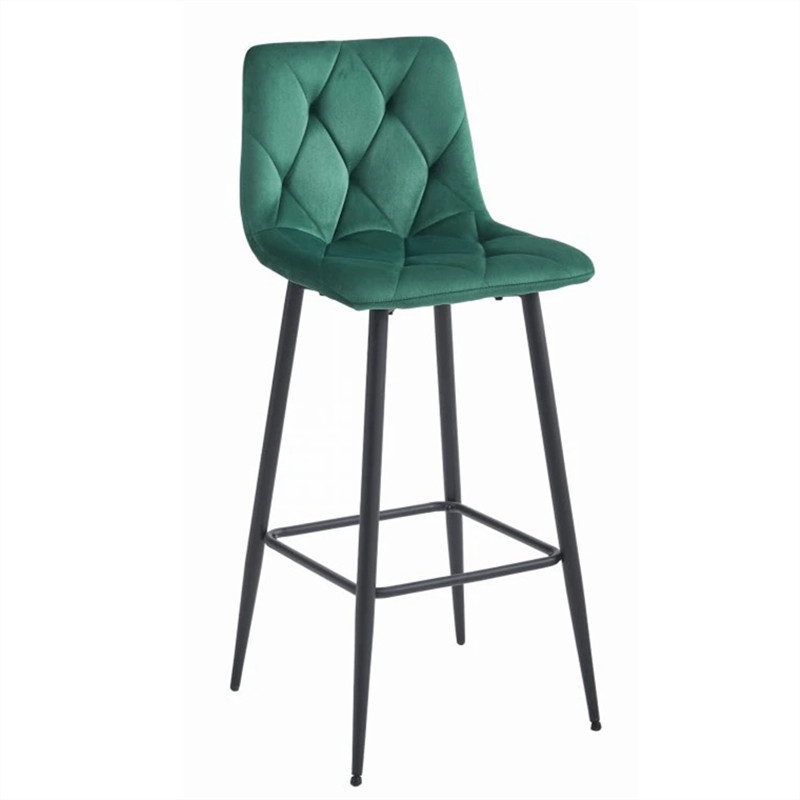 Bar stool velvet with black legs