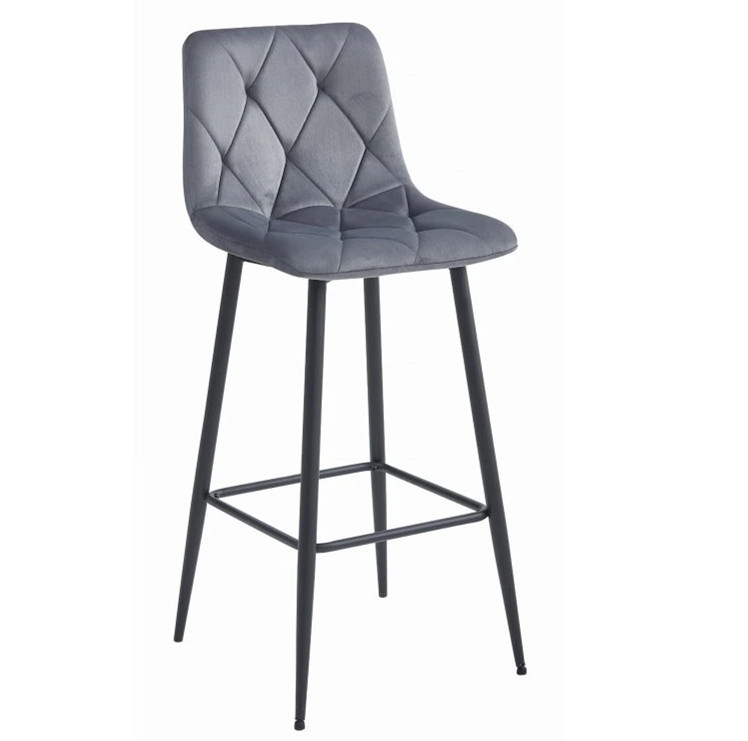 Bar stool velvet with black legs