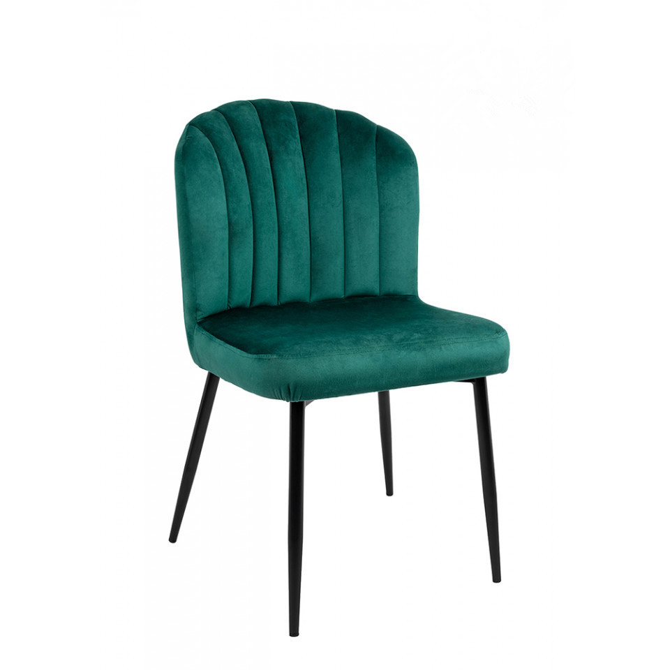 Upholstered Chair Velvet Matt Black Metal Legs