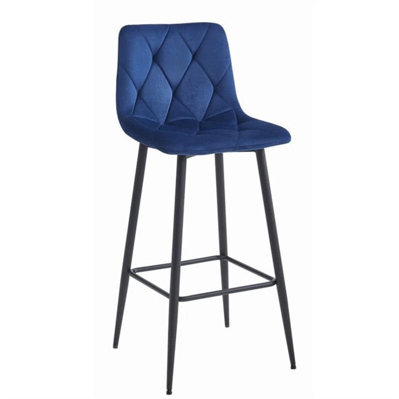 Bar stool velvet with black legs