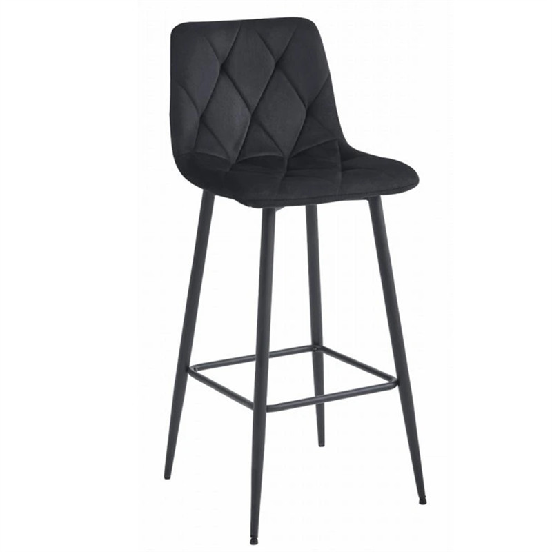Bar stool velvet with black legs