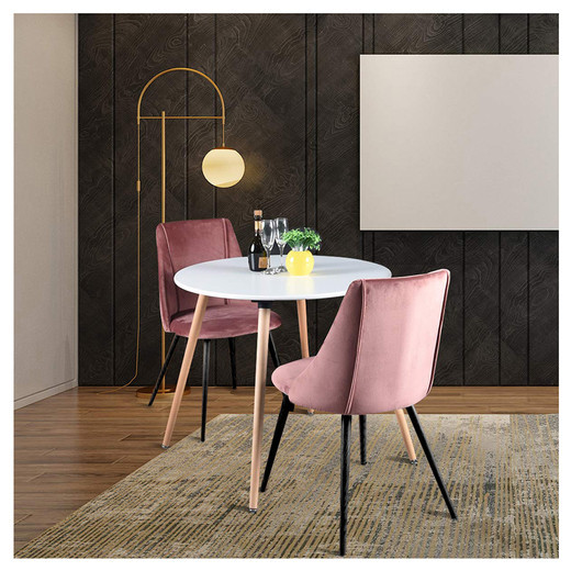 Dining chairs velvet cushion home chair metal legs