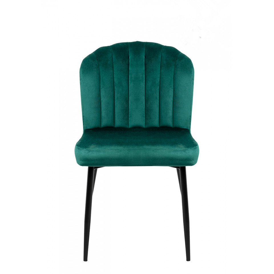 Upholstered Chair Velvet Matt Black Metal Legs