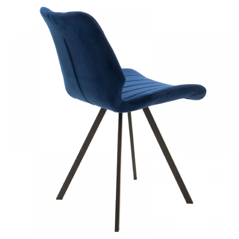 Dining Chair metallic black with velvet fabric