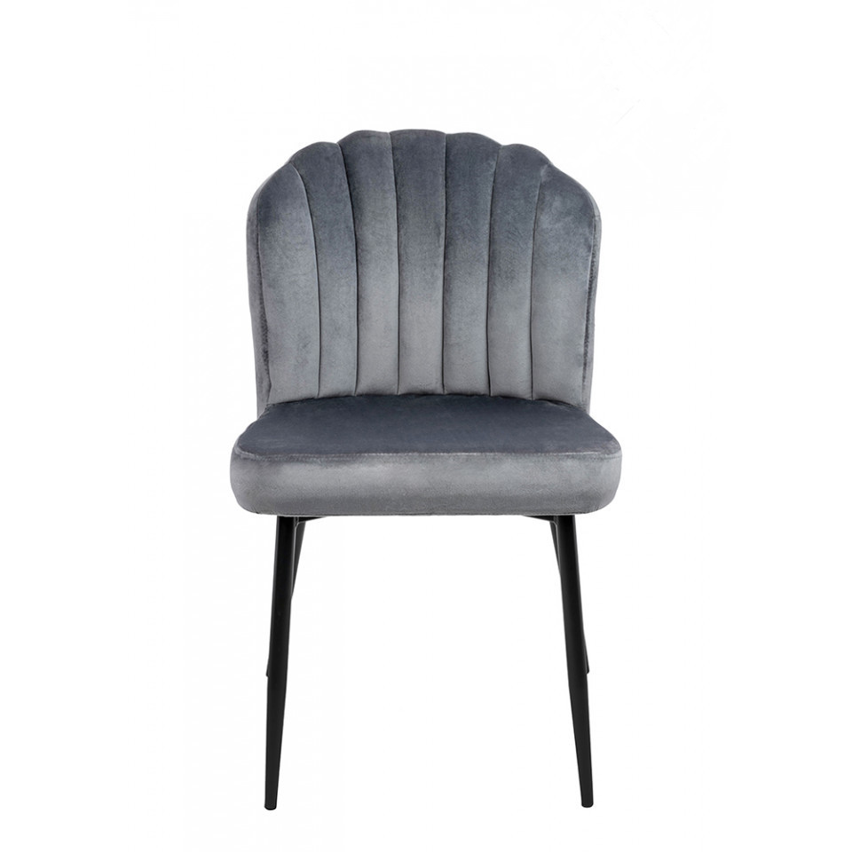 Upholstered Chair Velvet Matt Black Metal Legs