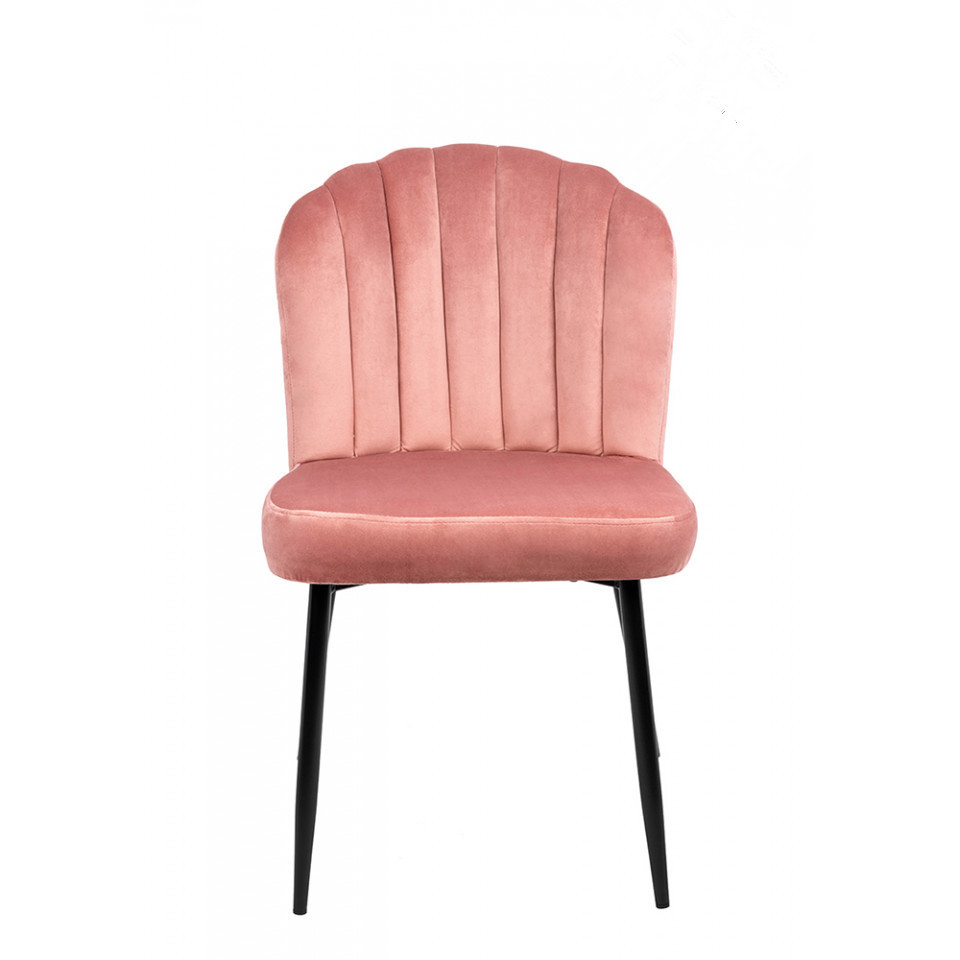 Upholstered Chair Velvet Matt Black Metal Legs