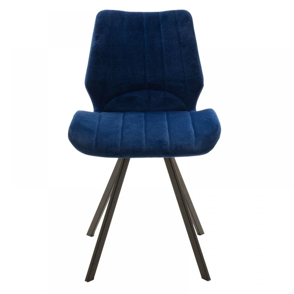 Dining Chair metallic black with velvet fabric