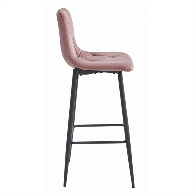 Bar stool velvet with black legs