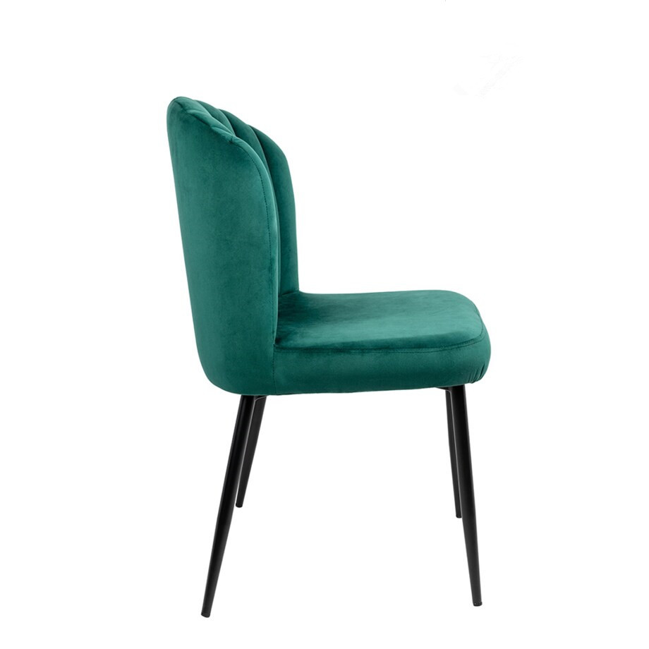 Upholstered Chair Velvet Matt Black Metal Legs