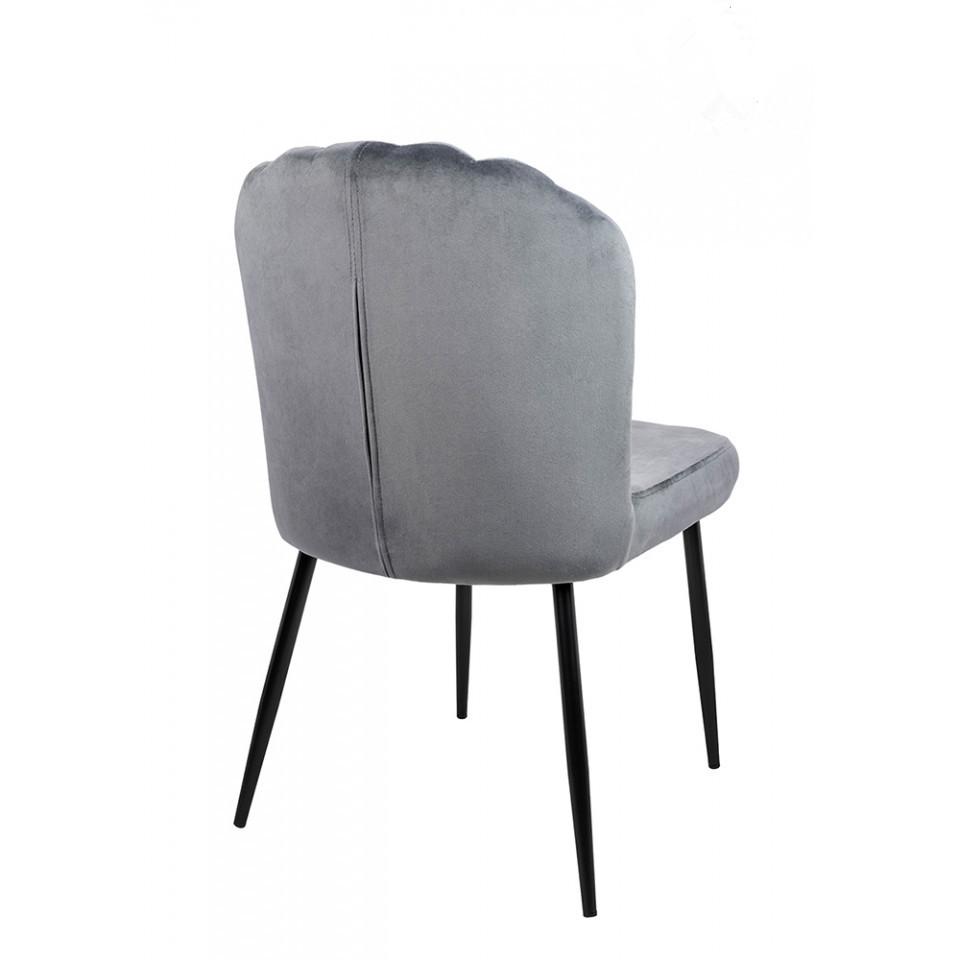 Upholstered Chair Velvet Matt Black Metal Legs