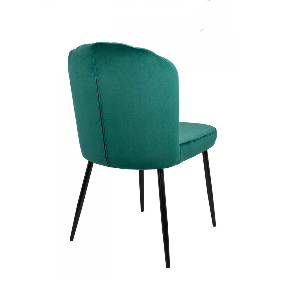 Upholstered Chair Velvet Matt Black Metal Legs