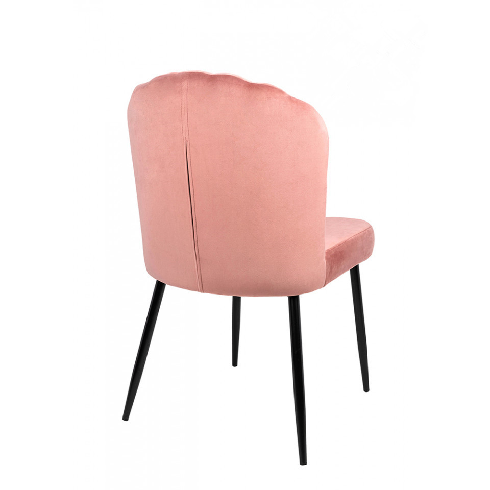 Upholstered Chair Velvet Matt Black Metal Legs