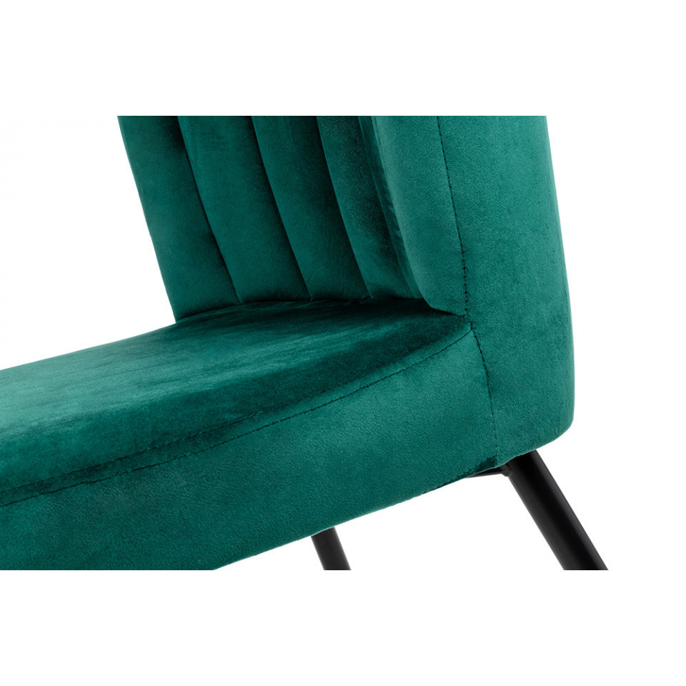 Upholstered Chair Velvet Matt Black Metal Legs