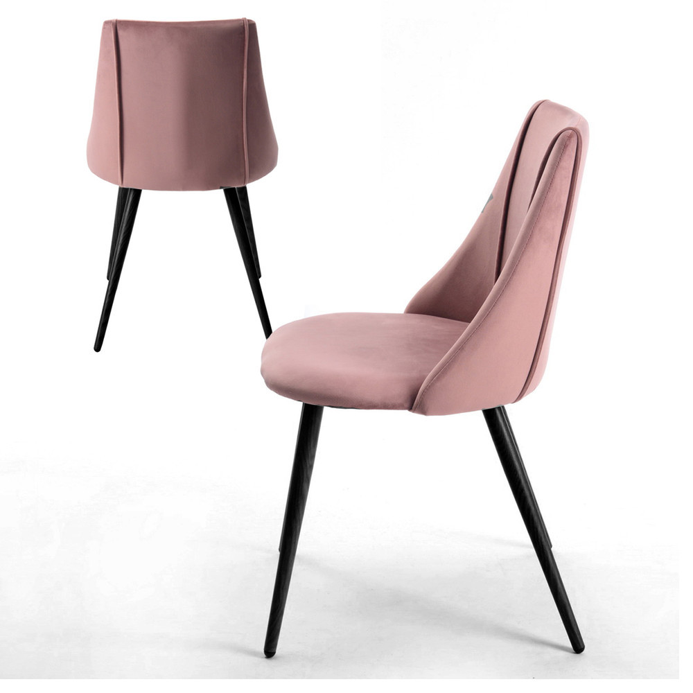 Dining chairs velvet cushion home chair metal legs