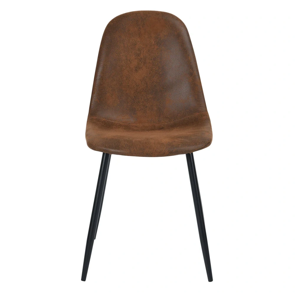 Suede Upholstered Metal Legs Dining Chair