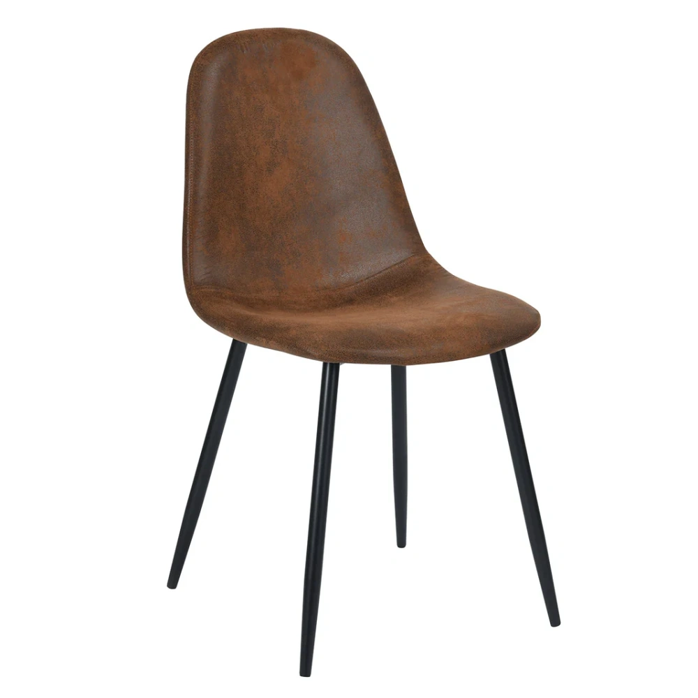 Suede Upholstered Metal Legs Dining Chair