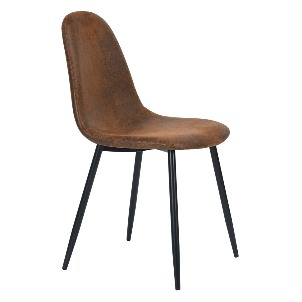 Suede Upholstered Metal Legs Dining Chair