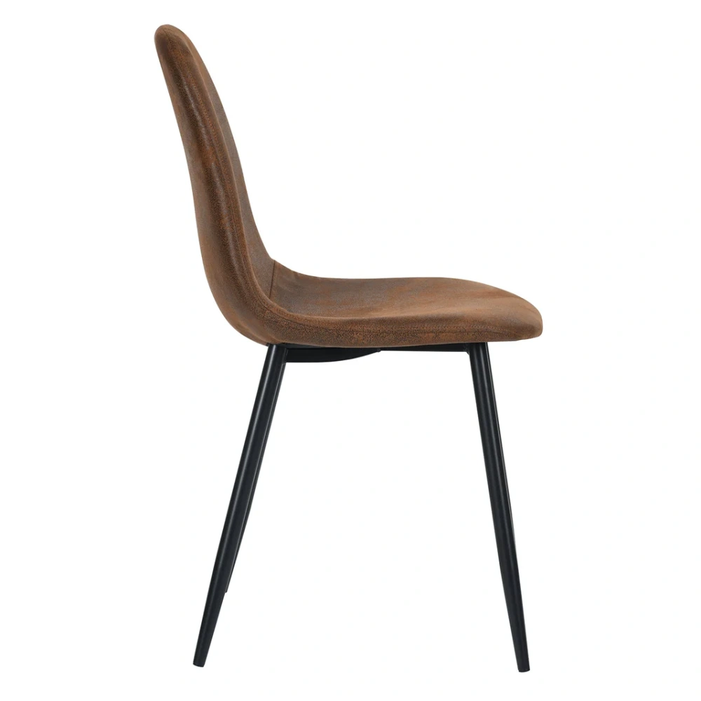Suede Upholstered Metal Legs Dining Chair