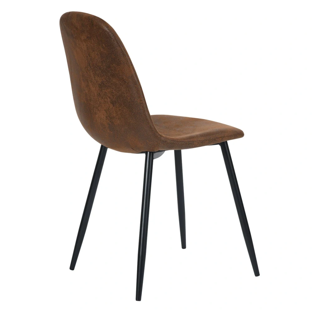 Suede Upholstered Metal Legs Dining Chair