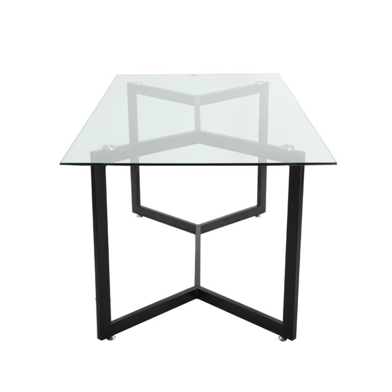 Glass Table Dining Room Metal Bases Mocla