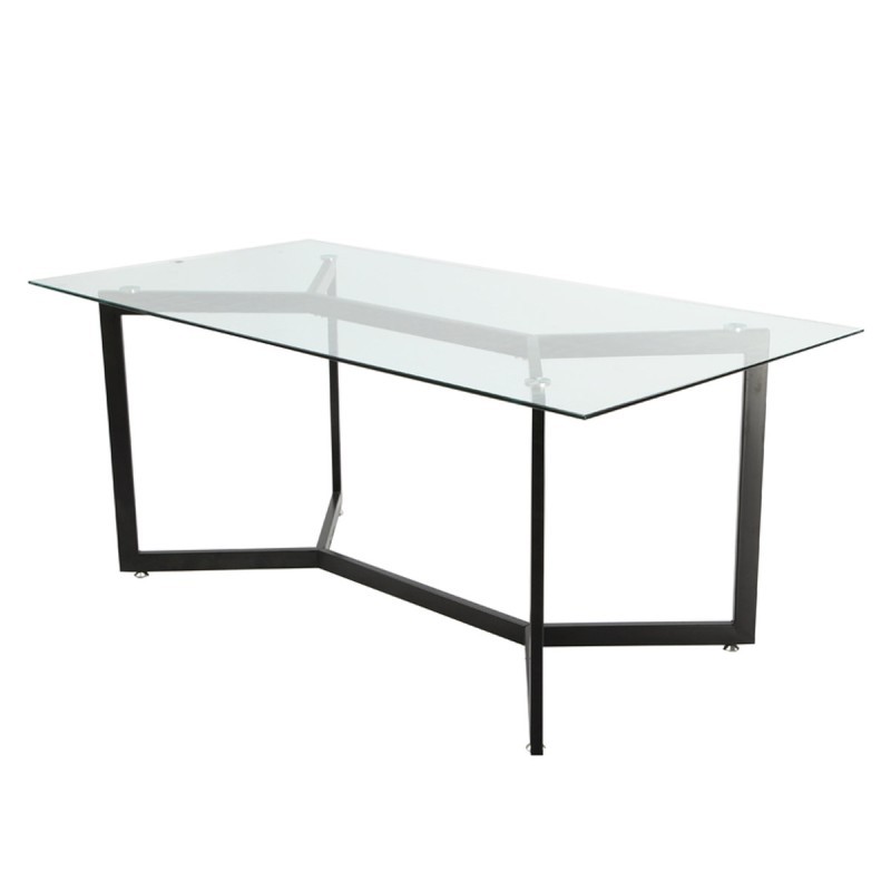 Glass Table Dining Room Metal Bases Mocla