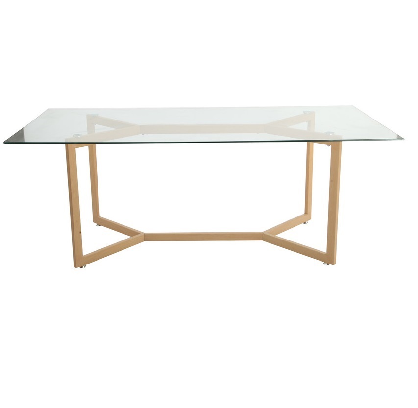 Glass Table Dining Room Metal Bases Mocla