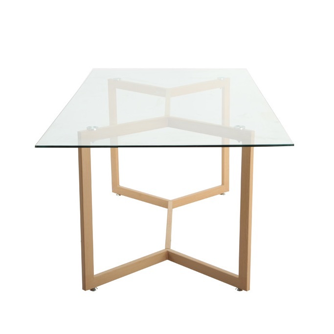 Glass Table Dining Room Metal Bases Mocla