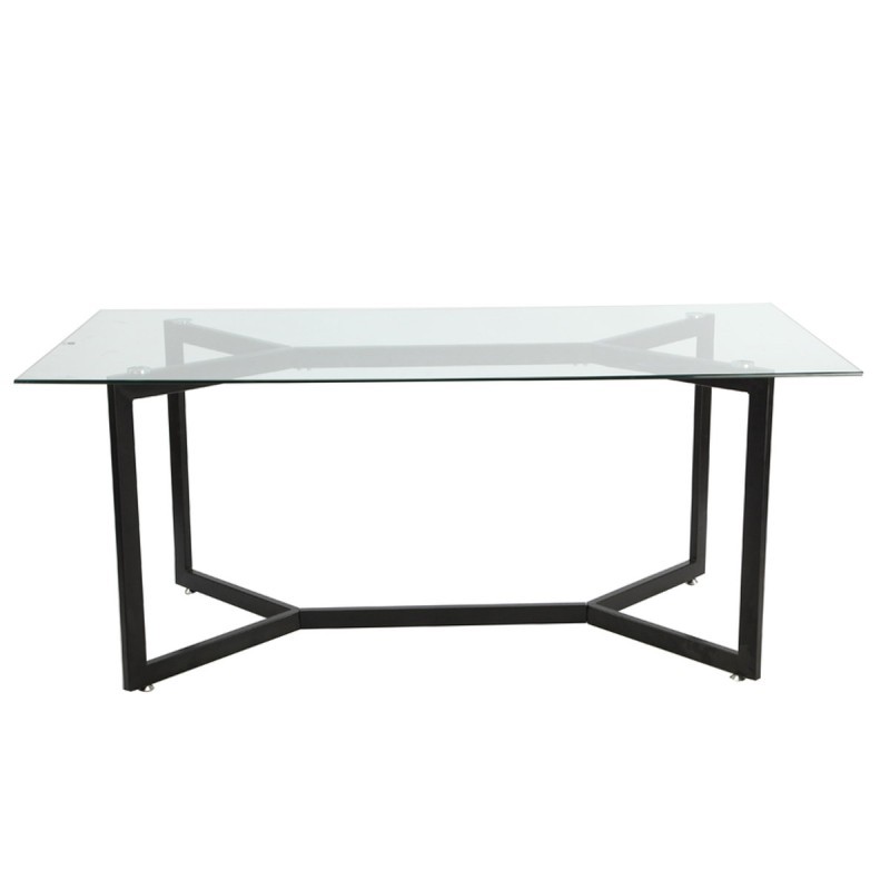 Glass Table Dining Room Metal Bases Mocla